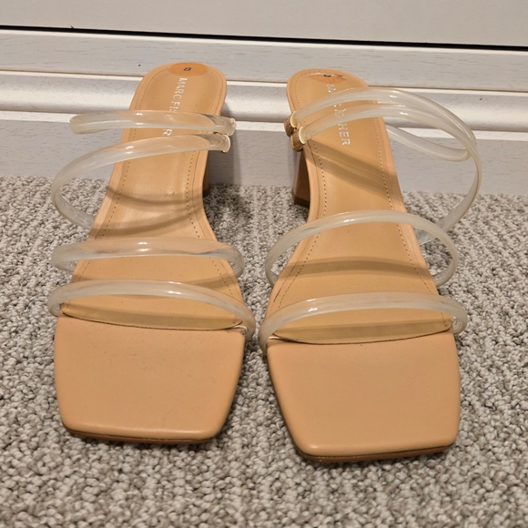 MARK FISHER - CLEAR/TAN SLIP ON HEELED SANDALS - Picture 3 of 9